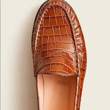 J. Crew Shoes | J Crew Winona Loafers In Cross Embossed Leather | Color: Brown | Size: 6