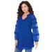 Plus Size Women's Ruffle Blouse by Roaman's in Vivid Blue Polka Dots (Size 24 W)