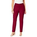 Plus Size Women's Invisible Stretch® Contour Straight-Leg Jean by Denim 24/7 in Rich Burgundy (Size 34 WP)