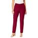 Plus Size Women's Invisible Stretch® Contour Straight-Leg Jean by Denim 24/7 in Rich Burgundy (Size 34 WP)