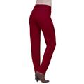Plus Size Women's Invisible Stretch® Contour Straight-Leg Jean by Denim 24/7 in Rich Burgundy (Size 36 T)