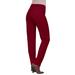 Plus Size Women's Invisible Stretch® Contour Straight-Leg Jean by Denim 24/7 in Rich Burgundy (Size 36 T)