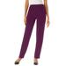 Plus Size Women's Crease-Front Knit Pant by Roaman's in Dark Berry (Size 28 WP) Pants