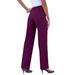 Plus Size Women's Classic Bend Over® Pant by Roaman's in Dark Berry (Size 12 T) Pull On Slacks