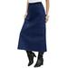 Plus Size Women's Invisible Stretch® All Day Cargo Skirt by Denim 24/7 in Indigo Wash (Size 14 T)