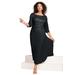 Plus Size Women's Lace Popover Dress by Roaman's in Black (Size 22 W)