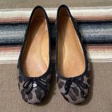 Coach Shoes | Coach Leopard Print Ballet Flats Calf Hair Size 8 B | Color: Black/Cream | Size: 8