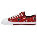 Women's FOCO Red Atlanta Falcons Flower Canvas Allover Shoes