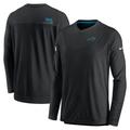 Men's Nike Black Carolina Panthers Sideline Coach Chevron Lock Up Long Sleeve V-Neck Performance T-Shirt