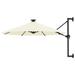 Umbrella Wall-mounted Parasol with LEDs and Metal Pole 4 Colors