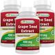 Best Naturals GrapeSeed Extract 400 mg Veggie Capsule, 120 Count (120 Count (Pack of 3))