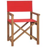 vidaXL Director's Chair Outdoor Garden Foldable Camping Chair Solid Wood Teak - 22.6" x 21.5" x 33.5"