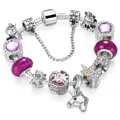 Bracelet perlé de style Pandora pour femme pendentif Nairobi Orn bracelet violet breloque Nairobi