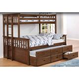 Viv + Rae™ Kingery Bunk Bed w/ Trundle Wood in Brown | 71.75 H x 65 W x 86.5 D in | Wayfair A68DEDCA30EA48E0B69C403A6B36B66A