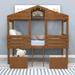 Viv + Rae™ Hutsell Twin Size 2 Drawers Low Loft Wood House Bed in Brown | 71 H x 48 W x 79 D in | Wayfair 2ADC4D79C255422DB63E712EBE3D7CA2