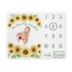 Sweet Jojo Designs Sunflower Girl Milestone Blanket Monthly Newborn First Year Growth Mat Baby Shower Memory Keepsake Gift Picture - Yellow and Green Farmhouse Watercolor Flower You are My Sunhine