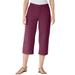 Plus Size Women's Perfect 5-Pocket Relaxed Capri With Back Elastic by Woman Within in Deep Claret (Size 26 W)