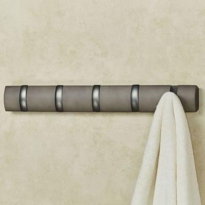 Durand Small Wall Rack 5 Hook, 5 Hook, Charcoal