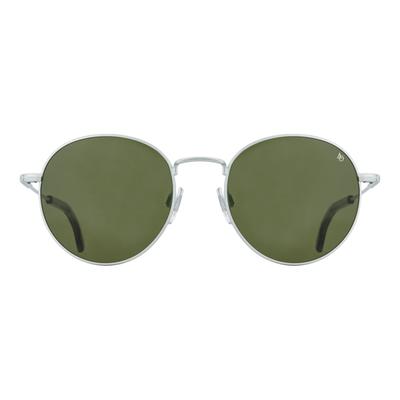 AO AO-1002 Sunglasses Matte Silver Calobar Green AOLite Nylon