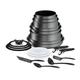 Tefal Ingenio Daily Chef ON Töpfe & Pfannen Set, 20-teilig, stapelbar, abnehmbarer Griff, platzsparend, antihaftbeschichtet, Induktion, grau, L7619402