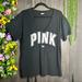 Pink Victoria's Secret Tops | 3/$30pink Victoria's Secret Short Sleeved Black Logo Top Size Large | Color: Black/White | Size: L