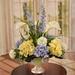 Floral Home Decor Hydrangea & Lillies Floral Centerpiece in Vase Faux Silk in Green/Yellow | 19 H x 19 W x 15 D in | Wayfair AR558