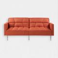 Orren Ellis Twin 74.7" Wide Convertible Sofa Scratch/Tear Resistant/Linen in Red/Orange/Brown | 74.75 W x 34 D in | Wayfair