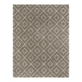 Gray 120 x 94 x 1.5 in Area Rug - Foundry Select Ruth Trellis Shag Rug Polypropylene | 120 H x 94 W x 1.5 D in | Wayfair