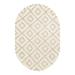 White 96 x 63 x 1.5 in Area Rug - Foundry Select Ruth Trellis Shag Rug Beige Polypropylene | 96 H x 63 W x 1.5 D in | Wayfair