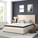 Red Barrel Studio® Riverdale Tufted Platform Bed w/ 10 Inch Pocket Spring Mattress Wood in Brown | 48.5 H x 67.5 W x 86 D in | Wayfair