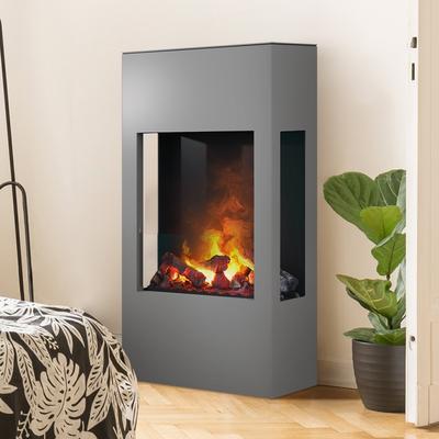 muenkel design prism 620 [Elektrokamin Opti-myst, 3-seitige Sicht]: Graualuminium Image