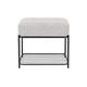 Tabouret rectangulaire en tissu et métal blanc