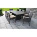 Belle Rectangular Outdoor Patio Dining Table With 6 Armless Chairs And 2 Chairs W/ Arms