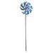 Purple And Blue Metal Wind Spinner Garden Stake 45 Inches High - 45.5 X 12 X 4 inches