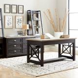 Heatherbrook Charcoal & Ash Wire Brushing Complete Desk