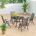 5-Piece Patio Dining Set of Foldable & 7-Angle Adjustable Padded Patio Dining Chairs and 5 Kinds of Patio Tables