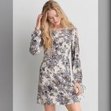 American Eagle Outfitters Dresses | American Eagle Outfitters Split Sleeve Mini Dress Size M | Color: Blue/Cream | Size: M
