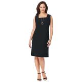 Plus Size Women's Bi-Stretch Sheath Dress by Jessica London in Black (Size 12 W)