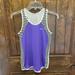 Nike Tops | Ladies Nike Workout Tank, Size Xs, Purple With Black And White Stripes | Color: Purple | Size: Xs