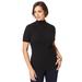 Plus Size Women's Rib Mockneck Sweater by Jessica London in Black (Size S)