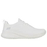 Skechers Women's BOBS Sport Squad Chaos - Face Off Sneaker | Size 8.5 | Off White | Textile/Synthetic | Vegan | Machine Washable