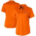 Women's Cutter & Buck Heather Orange Houston Astros Prospect Textured Stretch Polo