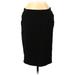 Halogen Casual Pencil Skirt Knee Length: Black Solid Bottoms - Women's Size Medium