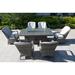 Primestok Ahders Rectangular 6 - Person 40.16" Long Outdoor Dining Set w/ Cushions Glass in Gray | Wayfair PRG-1106-R-GR