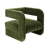 Armchair - Robert Allen Lucy Armchair Velvet/Fabric in Brown/Green | 29 H x 28 W x 28 D in | Wayfair FR825043