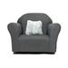 Keet Roundy Plush Chair Microsuede w/ Accent Pillow Microsuede in Gray/Black | 18 H x 24 W x 18 D in | Wayfair CR792-2