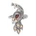 Peacock on Parade,'Artisan Crafted Garnet Ring'