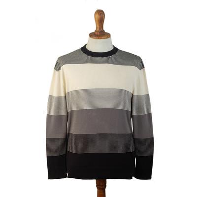 Dark Horizons,'Striped All-Cotton Sweater from Peru'