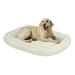MidWest Homes for Pets Double Bolster Pet Bed Polyester/Fleece in White/Brown | 7 H x 54 W x 33 D in | Wayfair 40354-FS-1P