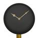Novogratz Cole & Grey Modern Stainless Steel Clock Stainless Steel in Black/Gray | 13.45 H x 7.4 W x 6 D in | Wayfair 012165